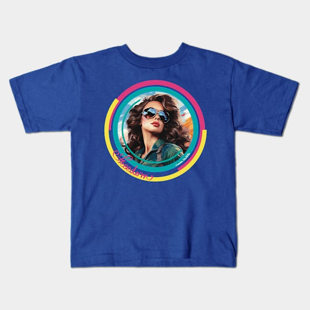 Pinup 7 Kids T-Shirt by FreedomIllustrations